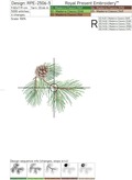 Pine branches with cones Machine embroidery designs