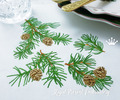 Pine tree with cones machine embroidery designs set - 2 sizes
