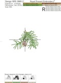 Pine tree with cones machine embroidery designs set - 2 sizes
