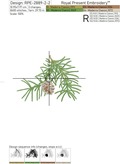 Pine tree with cones machine embroidery designs set - 2 sizes