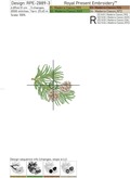 Pine tree with cones machine embroidery designs set - 2 sizes
