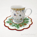 Pine tree with cones table placemat ITH machine embroidery design - 3 sizes