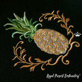 Pineapple with frame Machine Embroidery Design - 5 sizes