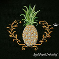 Pineapple with frame Machine Embroidery Design - 5 sizes