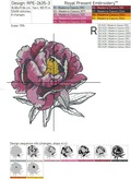 Pink Peony Machine Embroidery Design - 7 sizes