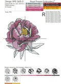 Pink Peony Machine Embroidery Design - 7 sizes
