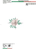 Pink Rose Cross-stitch Machine Embroidery Design - 3 sizes