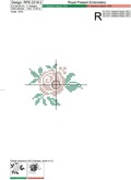 Pink Rose Cross-stitch Machine Embroidery Design - 3 sizes