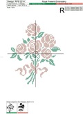 Pink Roses bouquet Cross-stitch - 3 sizes