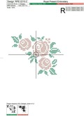 Pink Roses corner Cross-stitch Machine Embroidery Design - 3 sizes
