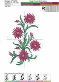 Pink flowers Machine Embroidery Design