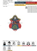 Pirate Owl Machine Embroidery Design - 4 sizes
