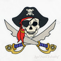 Pirate Skull and crossed sables Machine Embroidery Design - 5 sizes