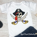 Pirate Skull and crossed sables Machine Embroidery Design - 5 sizes