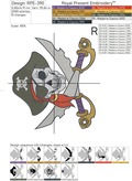 Pirate Skull and crossed sables Machine Embroidery Design - 5 sizes