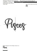 Pisces zodiac sign Machine Embroidery Design - 6 sizes