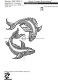Pisces zodiac sign Machine Embroidery Design - 6 sizes