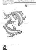 Pisces zodiac sign Machine Embroidery Design - 6 sizes
