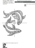 Pisces zodiac sign Machine Embroidery Design - 6 sizes