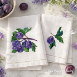 Plum Branches Machine Embroidery Design Set - 2 Sizes