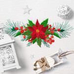 Festive Poinsettia Border