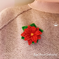 Poinsettia Christmas Star Brooch FSL