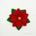 Poinsettia Christmas Star Brooch FSL