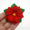 Poinsettia Christmas Star Brooch FSL