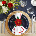 Poinsettia Christmas Star Napkin Ring FSL Machine Embroidery Design