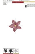 Poinsettia Christmas Star Napkin Ring FSL Machine Embroidery Design