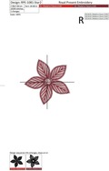 Poinsettia Christmas Star Napkin Ring FSL Machine Embroidery Design