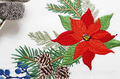 Poinsettia Corner Machine Embroidery Design - 4 sizes