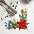 Poinsettia Corner Machine Embroidery Design - 4 sizes