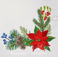 Poinsettia Corner Machine Embroidery Design - 4 sizes