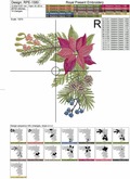 Poinsettia Corner Machine Embroidery Design - 4 sizes