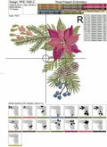Poinsettia Corner Machine Embroidery Design - 4 sizes
