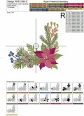 Poinsettia Corner Machine Embroidery Design - 4 sizes