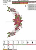 Poinsettia Garland Machine Embroidery Design - 2 sizes