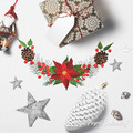 Poinsettia Garland Machine Embroidery Design - 2 sizes