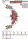 Poinsettia Garland Machine Embroidery Design - 2 sizes
