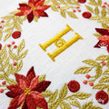 Poinsettia Wreath Christmas Machine Embroidery Design - 3 sizes