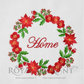 Poinsettia Wreath Machine Embroidery Design - 3 sizes