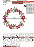 Poinsettia Wreath Machine Embroidery Design - 3 sizes