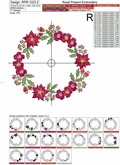 Poinsettia Wreath Machine Embroidery Design - 3 sizes