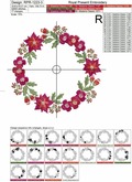 Poinsettia Wreath Machine Embroidery Design - 3 sizes