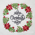 Poinsettia Wreath Super Set Machine Embroidery Designs - 7 sizes