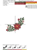 Poinsettia Wreath Super Set Machine Embroidery Designs - 7 sizes