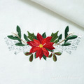 Poinsettia border with berries Machine Embroidery Design - 4 sizes