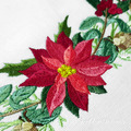 Poinsettia border with winter cones Machine Embroidery Design - 4 sizes