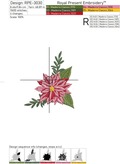 Poinsettia bouquet Corner Machine Embroidery Design - 3 sizes